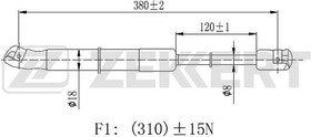 GF-2452, Амортизатор капота Nissan Murano (Z51) 07- Zekkert