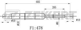 GF-2499, Амортизатор багажника Chevrolet Cruze (J308) 12- Zekkert