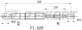 GF-2501, Амортизатор багажника Citroen C3 Picasso 09- Zekkert