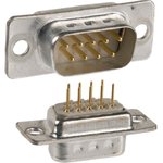 172-009-112R001, 172 9 Way Panel Mount D-sub Connector Plug, 10.9mm Pitch