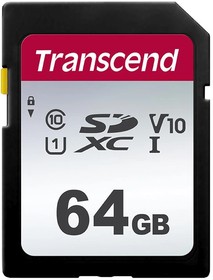 Фото 1/10 Флеш карта SDXC 64GB Transcend TS64GSDC300S 300S w/o adapter