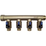 003633, Brass Pipe Fitting, Straight Compression Manifold, Male 3/4in to Male 1/2in