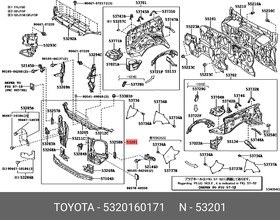 Рамка кузова Toyota Land Cruiser Prado (J150) 09-20 / 4Runner 09-24 (Спереди)