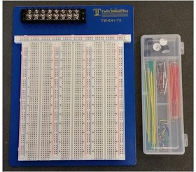 Фото 1/2 TW-E41-T2, PCBs & Breadboards Solderless Breadboard 5.6" x 6.5"; 3 terminal strips with 630 tie points each, 5 distribution strips with 100