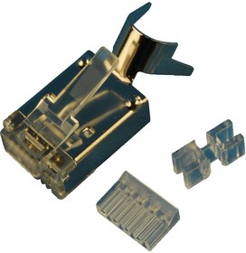 TDS8PC6, Модульный разъем, Shielded, RJ45 Plug, 1 x 1 (Порт), 8P8C, Cat6, Монтаж на Кабель