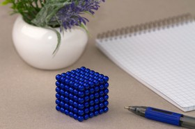 Фото 1/10 Forceberg Cube - куб из магнитных шариков 5 мм, синий, 216 элементов