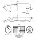 EMM 0525, Глушитель для а/м Nissan Note (06-) 1.4i осн. (алюм. сталь) (EMM 0525)