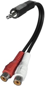 19-1672P, Audio Cables / Video Cables / RCA Cables 3.5MM PLUG-RCA JACK Y ADAPTER, 6 INCH