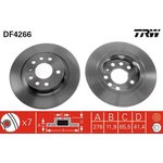 DF4266, Диск тормозной задн FIAT: CROMA 05-, OPEL: SIGNUM 03-, VECTRA C 02- ...