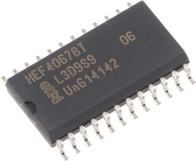 HEF4067BT,652, HEF4067BT,652 Multiplexer/Demultiplexer Single 16:1 5 V, 9 V, 12 V, 24-Pin SOIC