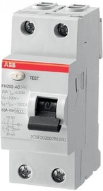 Фото 1/5 Выключатель дифференциального тока (УЗО) 2п 40А 300мА тип AC FH202AC-40/0.3 2мод. ABB