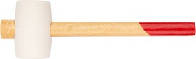 Фото 1/3 45331, Киянка резиновая белая, деревянная ручка 45 мм ( 225 гр )