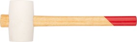 Фото 1/3 45332, Киянка резиновая белая, деревянная ручка 50 мм ( 340 гр )