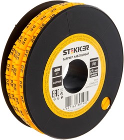 Фото 1/8 Кабель-маркер PE для провода сеч.2,5мм, желтый, CBMR25-PE 39109