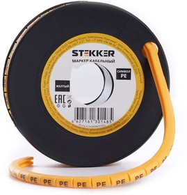 Фото 1/4 Кабель-маркер PE для провода сеч. 4мм2 CBMR40-PE , желтый, упаковка 270 шт 39122