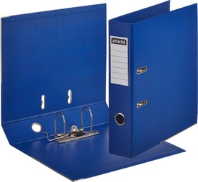 Фото 1/4 Папка-регистратор 75мм Attache, А4, синяя, ПБП2, метал. угол, карман.кор