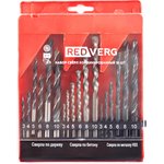 Набор сверл RedVerg по металлу/бетону/дереву 18 шт, 3-4-5-6-8-10мм (501091)