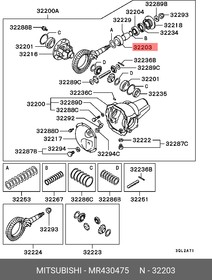 Фото 1/2 MR430475, Подшипник дифференциала Mitsubishi Pajero/Montero II (V1, V2, V3, V4) 1991-1996