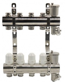Коллекторный блок с термостатическими вставками, запорными клапанами EU.ST6079650 1x34x6_k