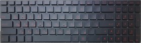 Фото 1/4 Клавиатура для ноутбука Asus GL502, GL502VT черная с подсветкой и красными кнопками (тип 2)