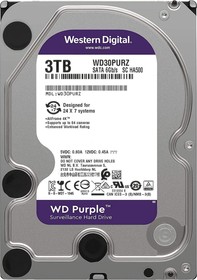 Фото 1/4 Жесткий диск WD Purple 3TB 3.5 SATA (WD33PURZ)