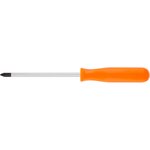 54134, Отвертка "Эконом", CrV сталь, пластиковая оранжевая ручка 6х100 мм РН2