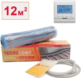 Нагревательный мат Профи 12м.кв. 1800 Вт с электронным терморегулятором 121800/3