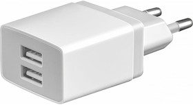 Универсальное сетевое зарядное устройство 2 USB 2.1A белый CH-6C03W
