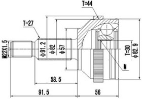 DCV818024, К-кт ШРУСа FORD MONDEO I 93-96, MONDEO II 96-00,