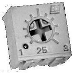 Cermet trimmer potentiometer, 10 kΩ, 0.5 W, THT, on top, 25PR10KLF