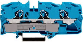 Фото 1/3 2016-1304, TOPJOB S, 2016 Series Blue Feed Through Terminal Block, 16mm², Single-Level, Push-In Cage Clamp Termination, ATEX