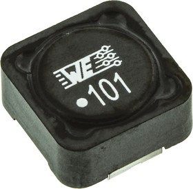 74477120, Wurth, WE-PD, 1260 Shielded Wire-wound SMD Inductor with a Ferrite Core, 100 μH ±20% Wire-Wound 1.53A Idc