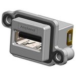 MUSBRA51130, Гнездо, USB A, MUSB, на панель, винтами, THT, прямой, USB 2.0, IP68
