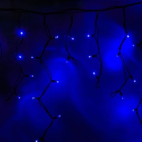Фото 1/2 255-213, Гирлянда Айсикл (бахрома) светодиодный, 3,2 х 0,9 м, черный провод "КАУЧУК", 230 В, диоды синие, 120