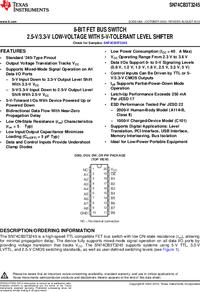 SN74CB3T3245PWR, Секционный переключатель со сдвигом уровня, Texas ...