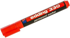 Перманентный маркер, красный, клиновидный наконечник 1.5-3мм E-330-2