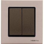 Выключатель Vesta-Electric Exclusive Champagne Metallic двухклавишный FVK050204BSH