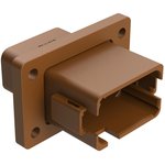 AT04-12PD-BL04, 12 POSITION RECEPTACLE FLANGE MOUNT CONNECTOR, PIN, BROWN ...