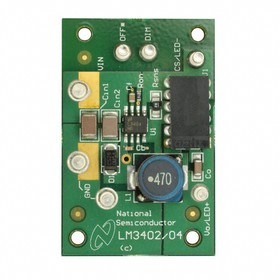 LM3404MREVAL, LM3404 1, Non-Isolated Outputs LED Driver Evaluation Board