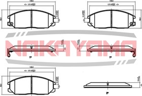 HP8097NY, Торм. колодки передние Hyundai Santa Fe 2.0DT,2.4I,2.7I 01.01-