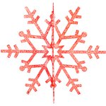502-362, Елочная фигура Снежинка резная 3D, 61 см, цвет красный