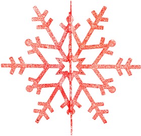 502-362, Елочная фигура Снежинка резная 3D, 61 см, цвет красный