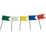 Кнопки силовые д/пробковых досок Attache ФЛАЖКИ,пластик, европ,ассор,25шт/уп