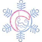 501-339, Фигура Снежинка с Дедом Морозом размер 107x95см, 14м дюралайт