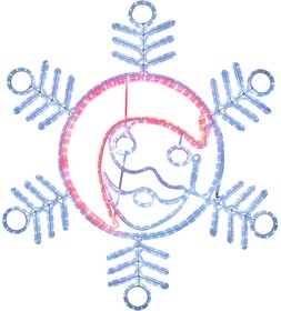 Фото 1/4 501-339, Фигура Снежинка с Дедом Морозом размер 107x95см, 14м дюралайт