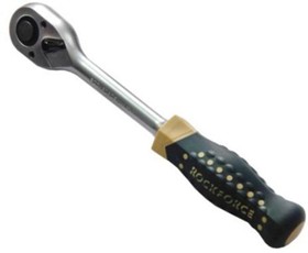 Фото 1/2 Ключ трещотка 1/2" 45 зубьев реверсивная с резиновой ручкой ROCKFORCE