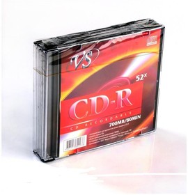 Фото 1/3 Носители информации CD-R, 52x, VS, Slim/5, VSCDRSL501