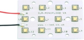 ILR-ON12-NUWH- SC211-WIR200, Модуль светодиода, 12 OSLON 80 SSL MiniFlood, Плата + Светодиод, Нейтральный Белый, 4000 K