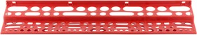 Фото 1/3 65706, Полка для инструмента пластиковая красная, 96 отверстий, 610х150 мм