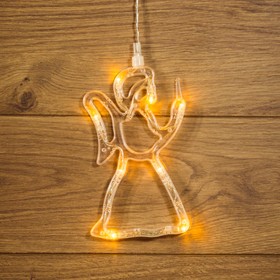 Фото 1/8 501-015, Фигура светодиодная Ангелок на присоске с подвесом, цвет ТЕПЛЫЙ БЕЛЫЙ